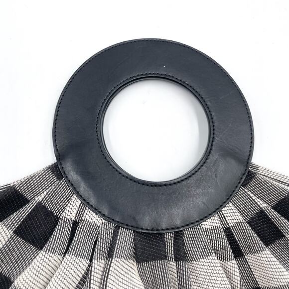 Mansur Gavriel Checkered Market Bag Black White Gingham Canvas‎ Large Plaid - Picture 6 of 10